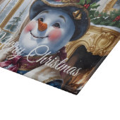 Victorian Snowman Christmas Design カッティングボード (角)