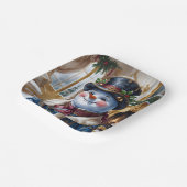 Victorian Snowman Christmas Design ペーパープレート (傾斜あり)