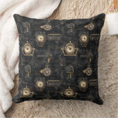 Victorian Steampunk Clocks with Pipes クッション (ブランケット)