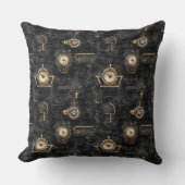 Victorian Steampunk Clocks with Pipes クッション (正面)