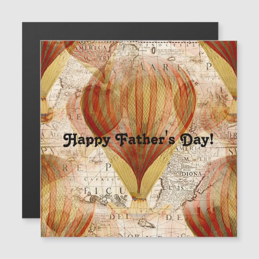 Victorian Steampunk Collage of Hot Air Balloons (正面/裏面)