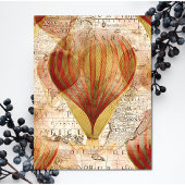 Victorian Steampunk Collage of Hot Air Balloons サンキューカード