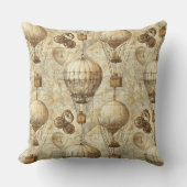 Victorian Steampunk Hot Air Balloons クッション (正面)