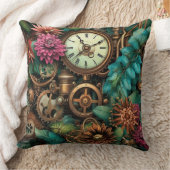 Victorian Steampunk with Flowers クッション (ブランケット)