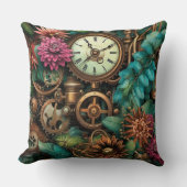 Victorian Steampunk with Flowers クッション (正面)