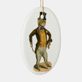 Victorian style cat with top hat セラミックオーナメント (右)