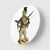 Victorian style cat with top hat ラウンド壁時計 (傾斜)
