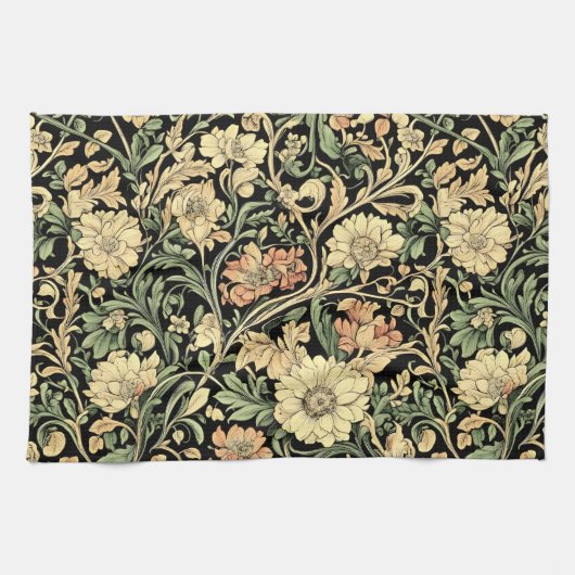 Victorian-style floral pattern  キッチンタオル (横)