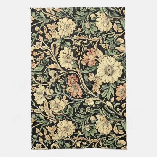 Victorian-style floral pattern  キッチンタオル (縦)
