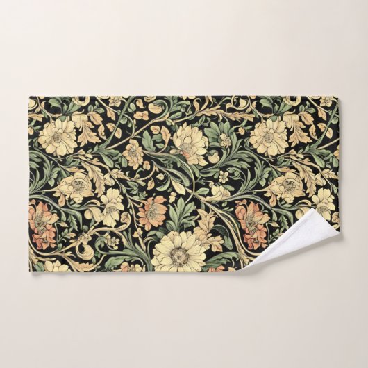 Victorian-style floral pattern  バスタオルセット (ハンドタオル)