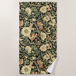 Victorian-style floral pattern  ビーチタオル