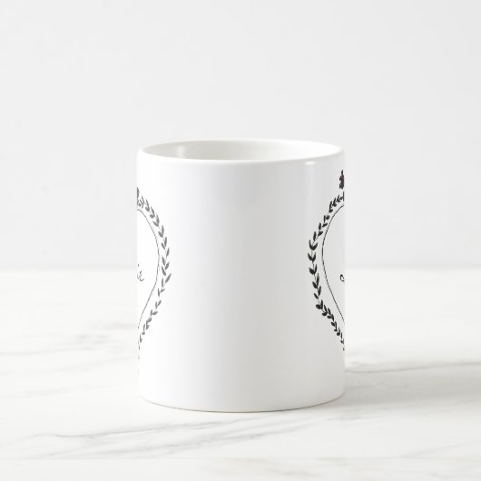 Victorian Style Heart Dark Academia Custom Name コーヒーマグカップ (中央)