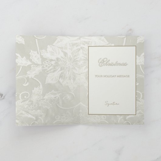 Victorian Tapestry Cream Folded Greeting Card カード (内部)