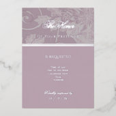 Victorian Tapestry Mauve Invitation Card 箔招待状 (正面)