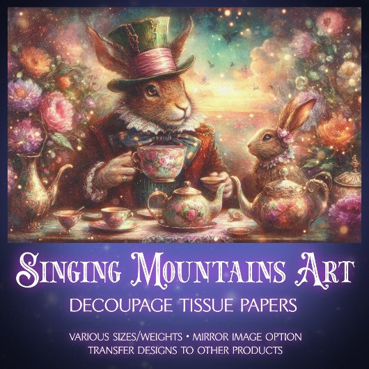 Victorian Tea Party Floral Wonderland Decoupage 薄葉紙