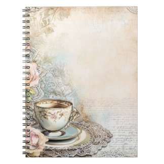 Victorian Tea Party Spiral Photo Notebook ノートブック