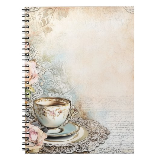 Victorian Tea Party Spiral Photo Notebook ノートブック (正面)