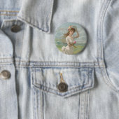 Victorian Tennis Lady with Flowered Hat Antique  缶バッジ (インサイチュ)