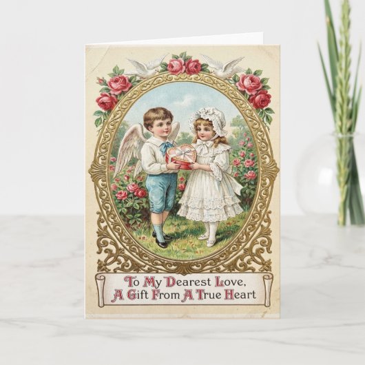 Victorian Valentine Angel Card カード (正面)