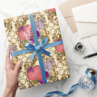 Victorian Valentine Floral Wrapping Paper ラッピングペーパー