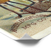 Victorian Vintage sewing machine advertisement ポスター (角)