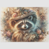 Victorian Vintage Whimsical Raccoon Art Decoupage 薄葉紙 (正面)
