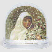 Victorian winter girl holly berry snow white green (裏面)