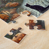 Victorian Witch Halloween Moonlit Haunted House ジグソーパズル (側面)