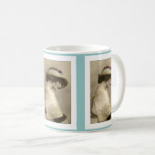 Victorian woman hat beaded dress コーヒーマグカップ (正面右)