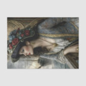 Victorian Woman Nautical Hat Ship Decoupage 薄葉紙 (正面)