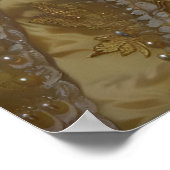 Victorian Woman with Sword in Gold Gown Medieval ポスター (角)