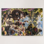 Victorian Woodland animals tea party secret garden ジグソーパズル (横)