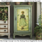  Victorian Woodland Girl From Behind EZ3 Decoupage 薄葉紙