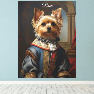 Victorian Yorkshire Terrier in Clothes Whimsical  キャンバスプリント
