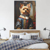 Victorian Yorkshire Terrier in Clothes Whimsical キャンバスプリント (インサイチュ (寝室))