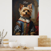 Victorian Yorkshire Terrier in Clothes Whimsical  ポスター (キッチン)