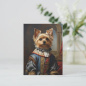 Victorian Yorkshire Terrier in Clothes Whimsical  ポストカード (スタンド正面)