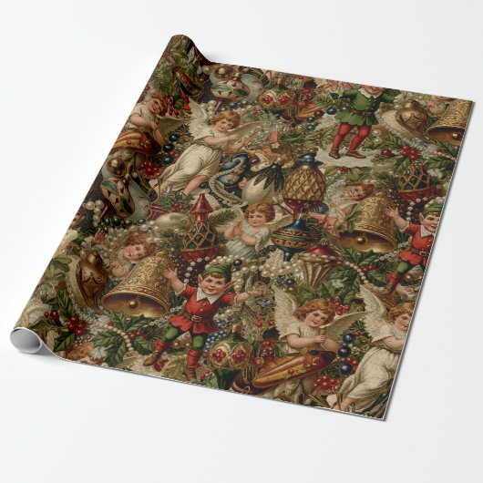 Victorian Yuletide Abundance Wrapping Paper ラッピングペーパー (アンロールド)