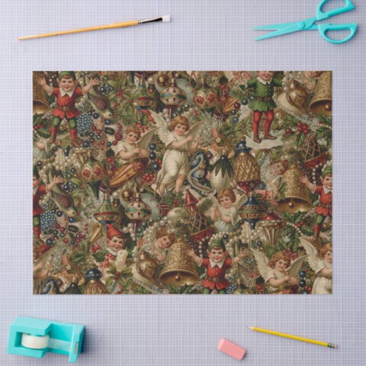 Victorian Yuletide Abundance Wrapping Paper 薄葉紙 (クラフト)
