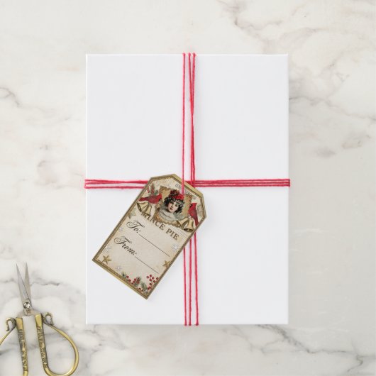 Victorian Yuletide Treasures Collage ギフトタグ (より糸付き)