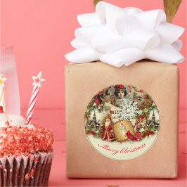 Victorian Yuletide Treasures Collage ラウンドシール