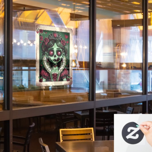 Victorian Zombie Queen of Hearts ウィンドウサイン (レストラン窓)