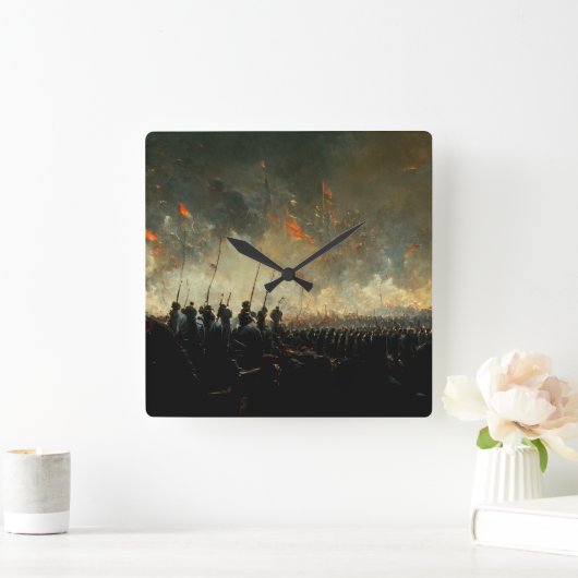 Victory スクエア壁時計 (ホーム)