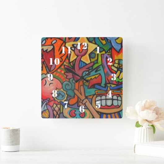 Victory By Squid Fear City スクエア壁時計 (ホーム)