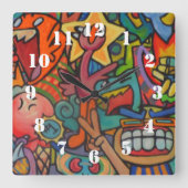 Victory By Squid Fear City スクエア壁時計 (正面)