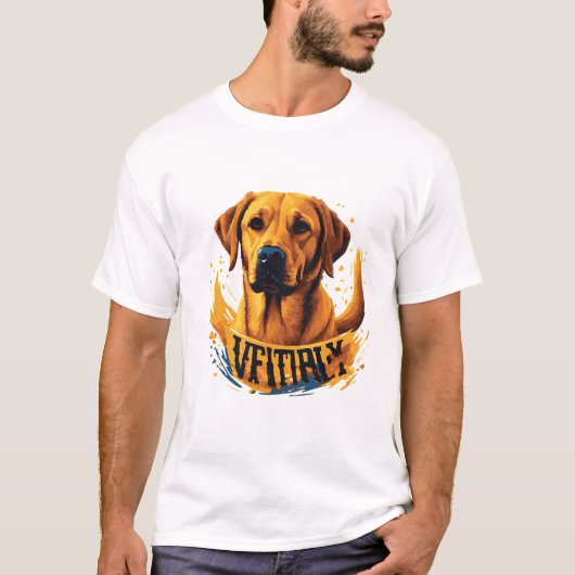 Victory Golden Labrador Dog T-Shirt Tシャツ (正面)