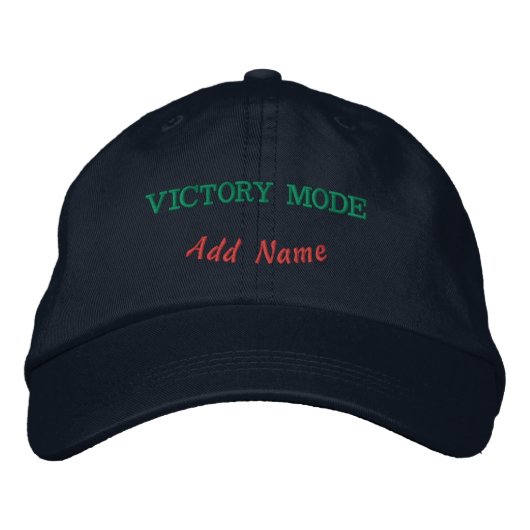 Victory Mode スタイリッシュ エレガント ネイビーハット 調節可能 刺繍入りキャップ (正面)