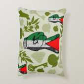 Victory Sign Hand Resistance Red Triangle Symbol アクセントクッション (裏面(縦))