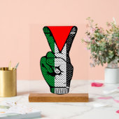 Victory Sign Hand Resistance Red Triangle Symbol アクリルサイン (ウェディング)