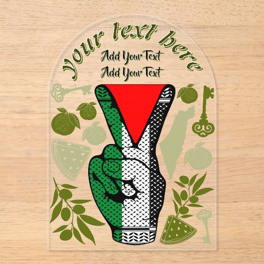 Victory Sign Hand Resistance Red Triangle Symbol アクリル招待状 (正面)